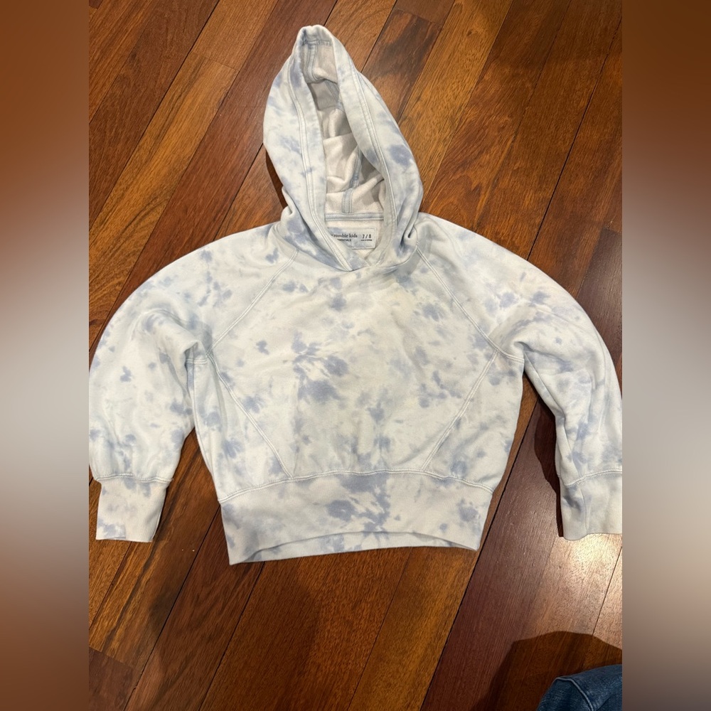 Abercrombie & Fitch A&F Light Blue Tie-Dye Hoodie Sz 7/8